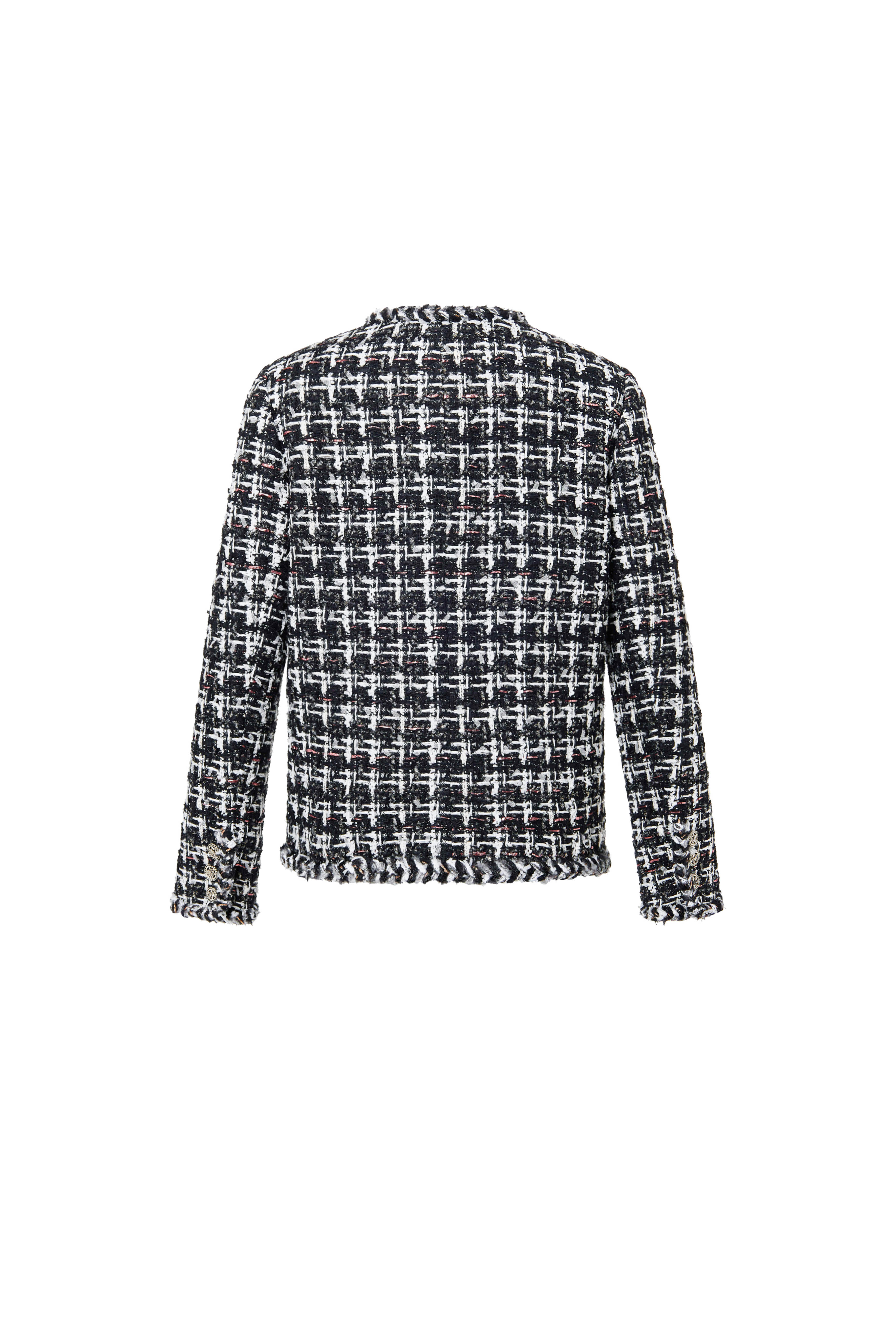 Black & White Heather Wool Tweed Jacket