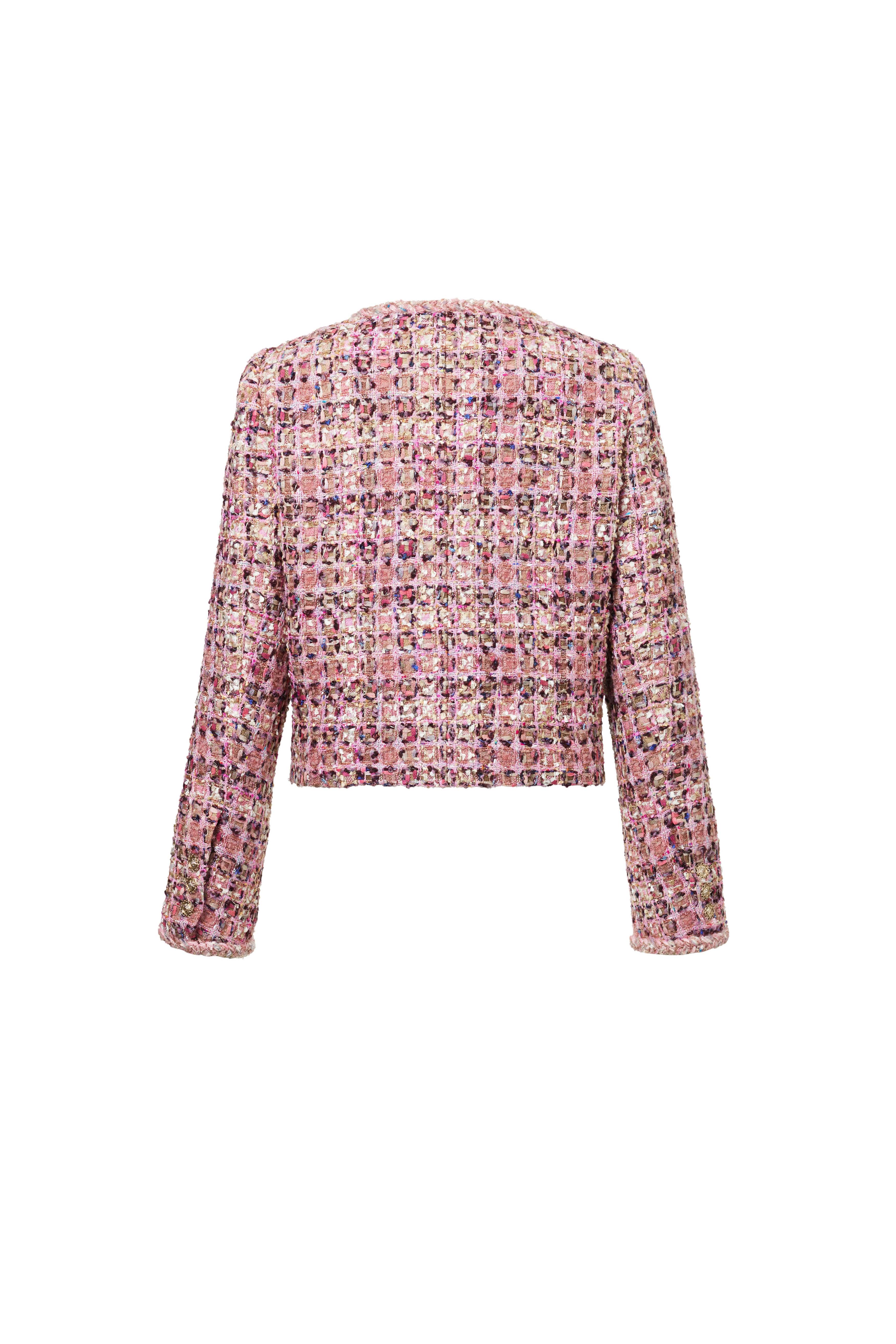 Blush Cropped Tweed Jacket