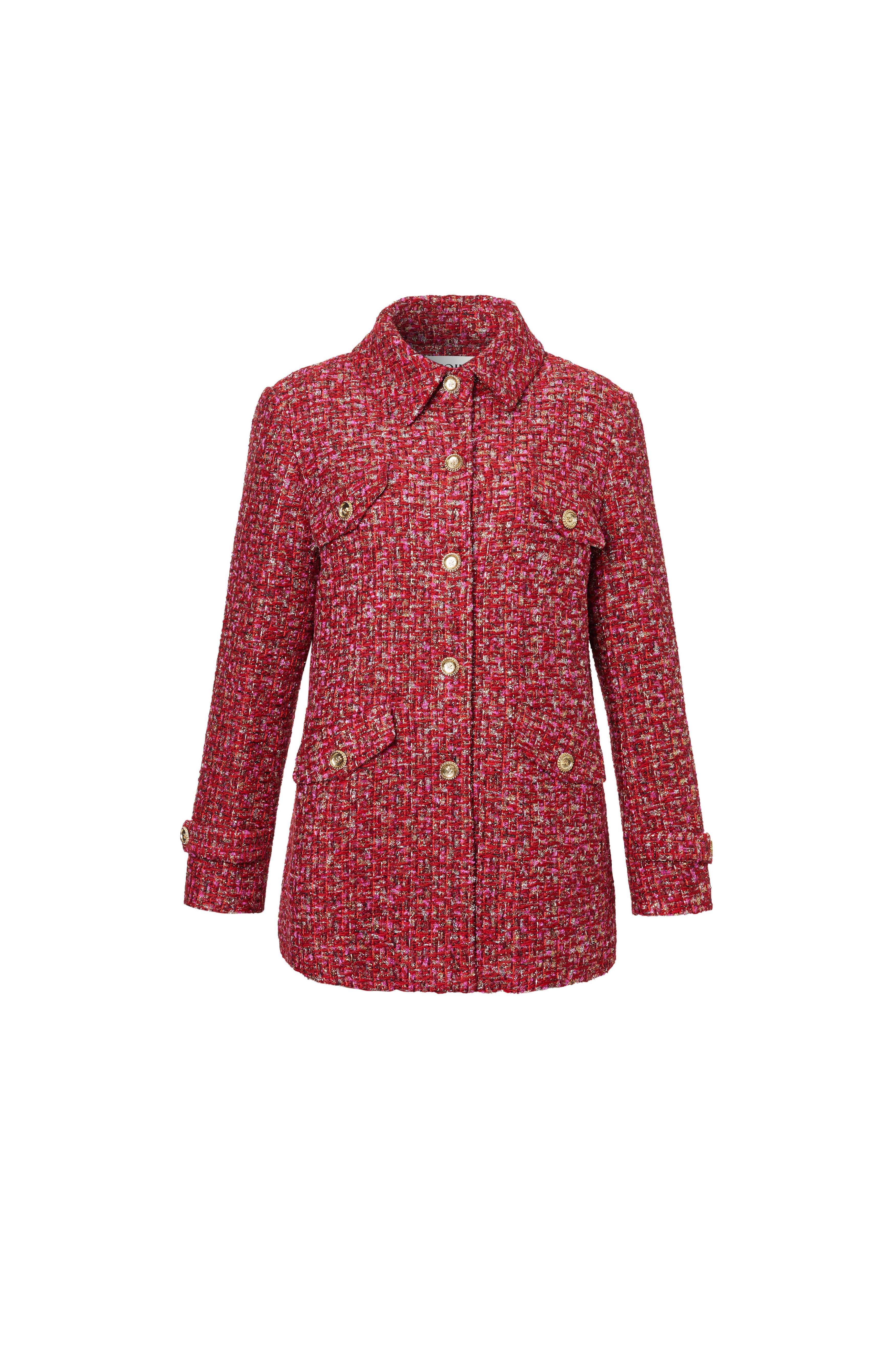 Mid-length Crimson Tweed Jacket