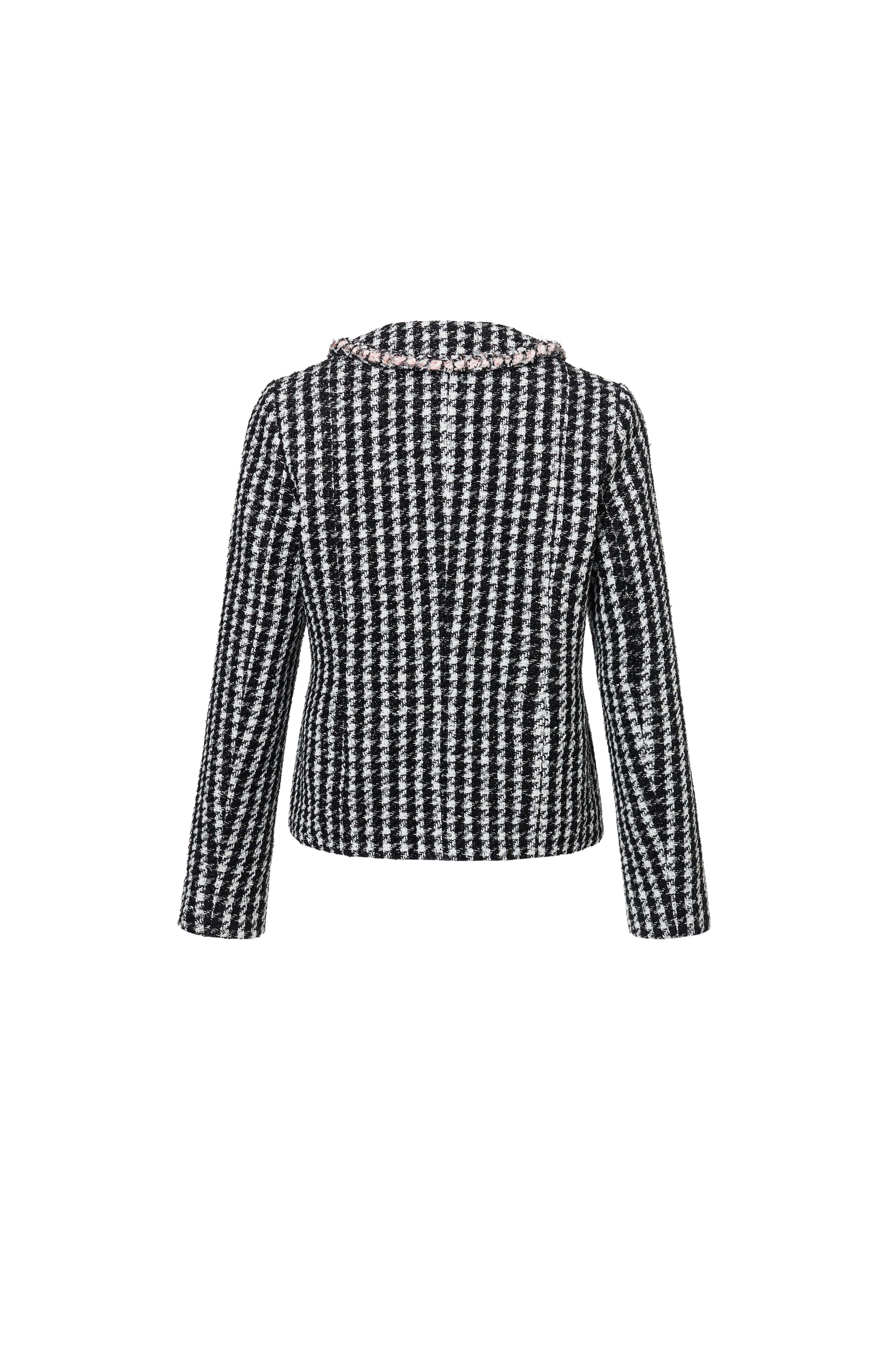 Pink-edged black & white Tweed Jacket